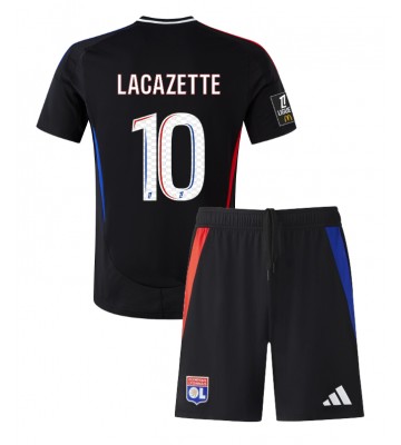 Olympique Lyonnais Alexandre Lacazette #10 Borta Kläder Barn 2024-25 Kortärmad (+ Korta byxor)